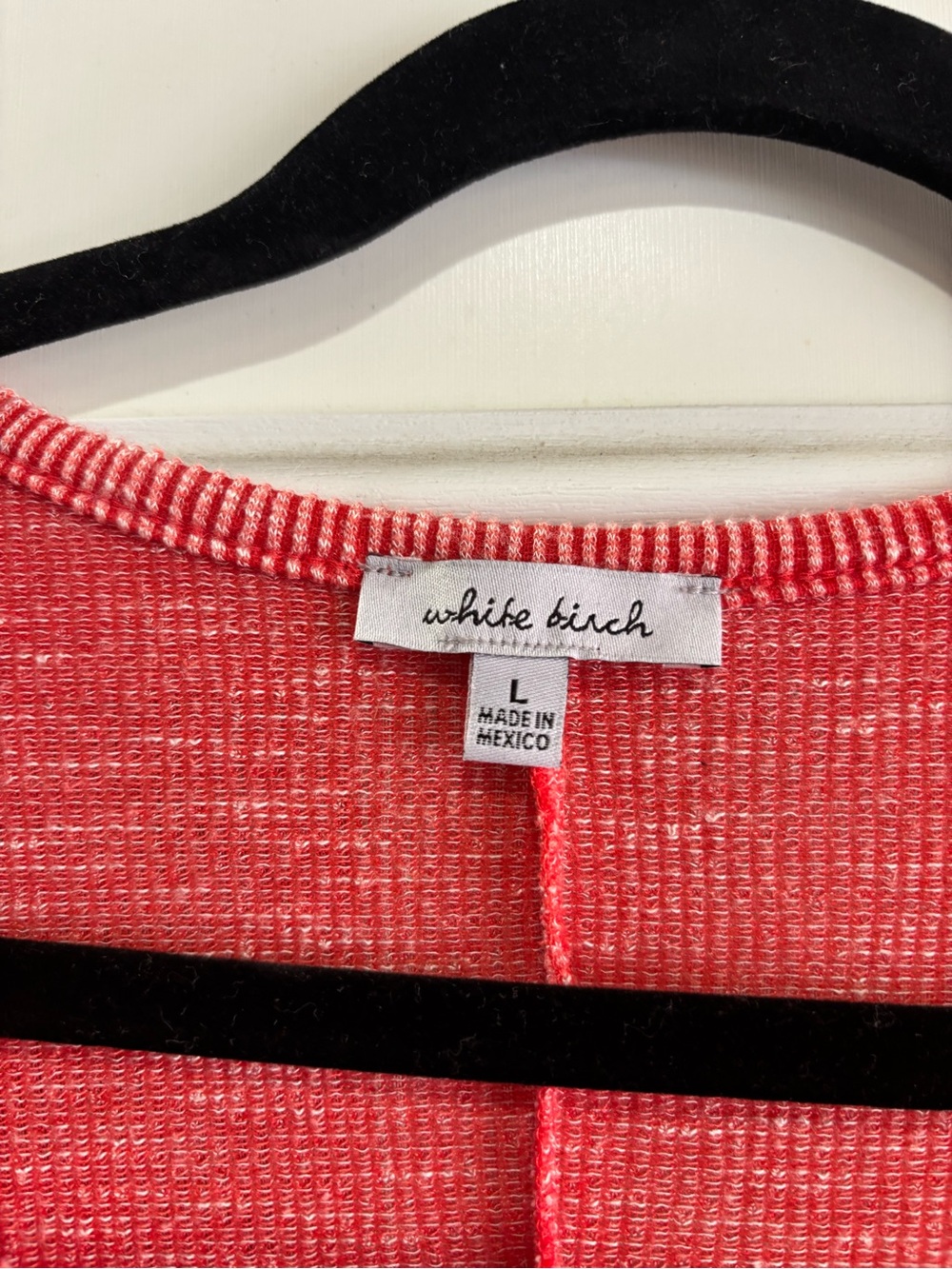 white birch Coral Ribbed Knit Top